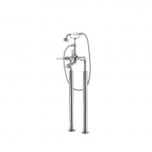 Victoria And Albert STA-26-BN - Freestanding bath mixer with shower attachment. Brushed