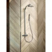 Victoria And Albert TU-20-BN - Thermostatic wall mounted shower mixer with handheld shower attachment. Brushed