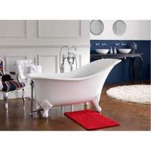 Victoria And Albert DRA-N-xx-OF + FT-DRA-xx - Drayton freestanding slipper tub with overflow. Paint finish. ENGLISHCAST®