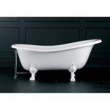Victoria And Albert ROX-N-SW-OF + FT-ROX-BN - Roxburgh freestanding slipper tub with overflow. Brushed Nickel metal Lions Paw