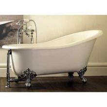 Victoria And Albert SHR-N-SW-OF + FT-SHR-BN - Shropshire freestanding slipper tub with overflow. Brushed Nickel metal Ball & Claw