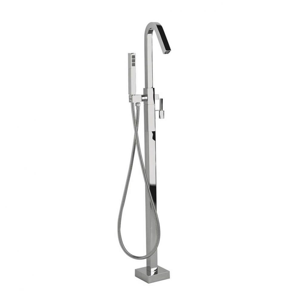 X77N85 Xsquare Floormount Tub Filler With Handshower - Trim Only