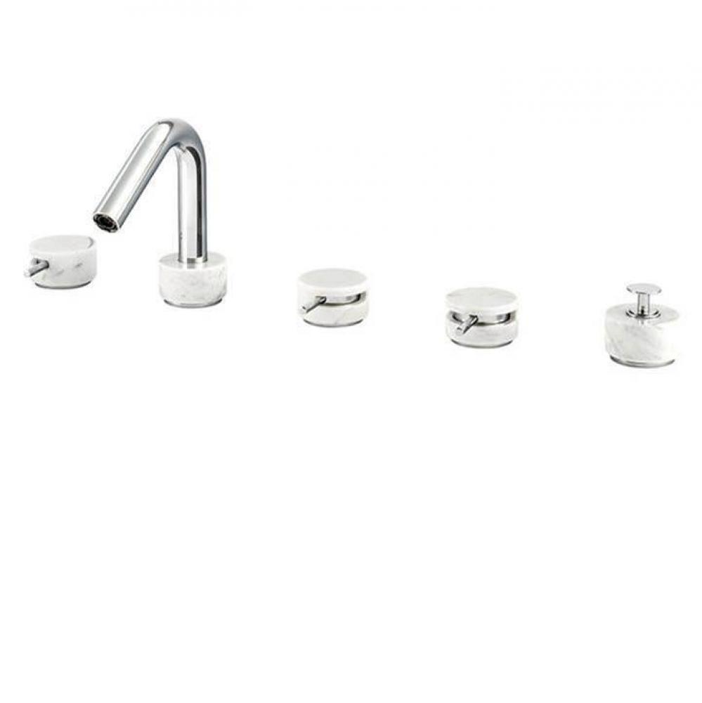 Clo6 Marmo 5Pc Deckmount Tub Filler With Handshower - White