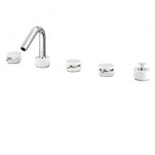 Aquabrass ABFBCL06BC110 - Clo6 Marmo 5Pc Deckmount Tub Filler With Handshower - White