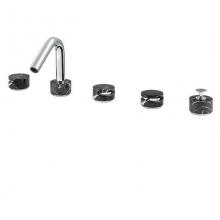 Aquabrass ABFBCL06NM110 - Clo6 Marmo 5Pc Deckmount Tub Filler With Handshower - Black