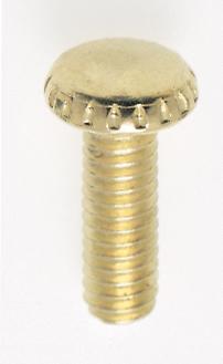 Steel Knurled Head Thumb Screw; 8/32; 1/2" Length; Brass Plated Finish