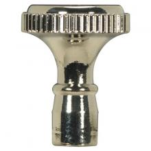  80/1352 - Solid Brass Knob; 4/36 Mandrel; Polished Nickel