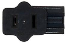 Satco Products Inc. 80/2516 - Female Slide Plug; Polarized; 18/2-SPT-1; 6A-125V; Black Finish