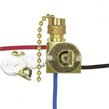  90/2261 - 3-Way Canopy Switch; 2 Circuit; 4 Position With Metal Chain, White Cord And Bell; 6A-125V, 3A-250V