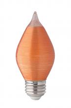  S23412 - 4 Watt C15 LED; Satin Spun; Amber; Medium base; 2100K; 240 Lumens; 120 Volt