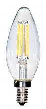 Satco Products Inc. S28613 - 4 Watt C11 LED; Clear; Candelabra base; 2700K; 350 Lumens; 120 Volt; Carded