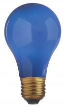 Satco Products Inc. S4985 - 60 Watt A19 Incandescent; Ceramic Blue; 2000 Average rated hours; Medium base; 130 Volt