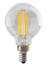 Satco Products Inc. S8553 - 4 Watt G16 1/2 LED; Clear; Candelabra base; 2700K; 350 Lumens; 120 Volt