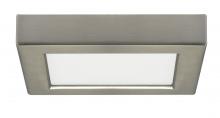 Satco Products Inc. S9325 - 10.5 watt; 5.5" Flush Mount LED Fixture; 2700K; Square Shape; Brushed Nickel Finish; 120 volts