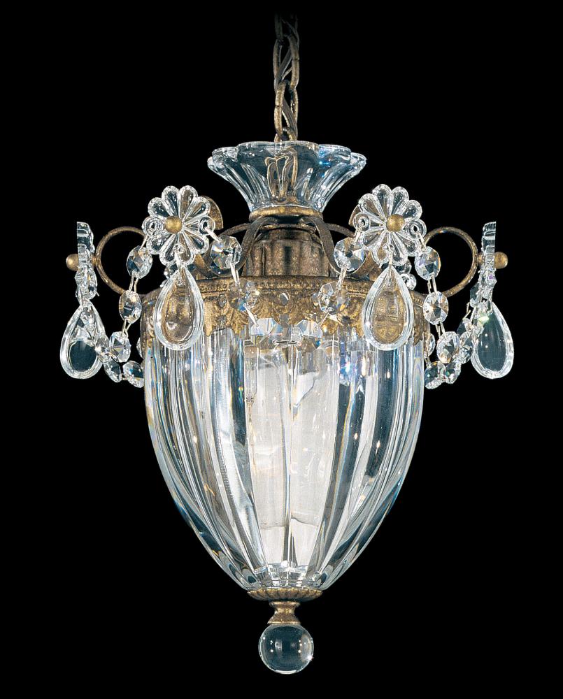 Bagatelle 1 Light 120V Mini Pendant in Etruscan Gold with Clear Heritage Handcut Crystal