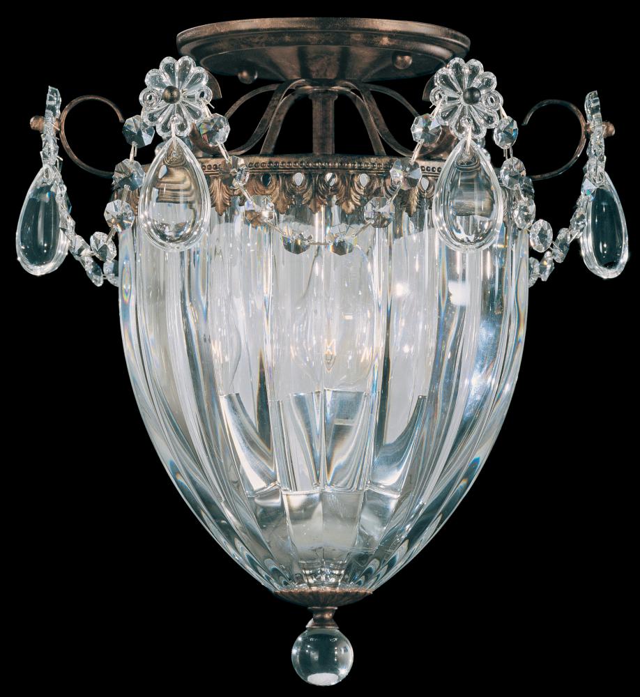 Bagatelle 3 Light 120V Semi-Flush Mount in Heirloom Gold with Clear Heritage Handcut Crystal