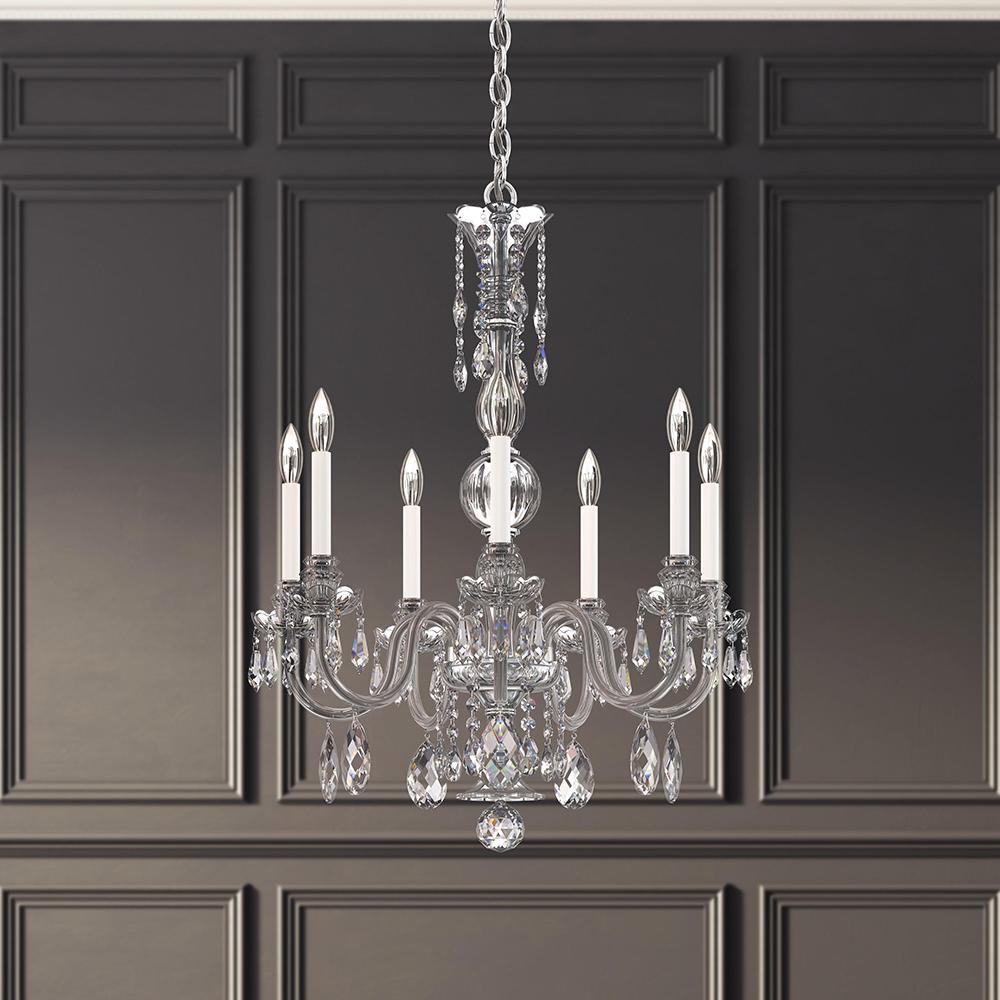 Hamilton Nouveau 7 Light 120V Chandelier in Polished Silver with Clear Heritage Handcut Crystal