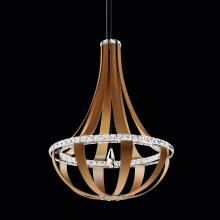  SCE120DN-LC1R - Crystal Empire LED 36in 120V Pendant in Chinook Leather with Clear Radiance Crystal