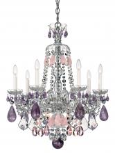 Schonbek 1870 5536AM - Hamilton Rock Crystal 7 Light 120V Chandelier in Polished Silver with Amethyst/Rose/Clear Rock Cry