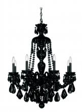  5737BK - Hamilton 8 Light 120V Chandelier in Jet Black with Black Heritage Handcut Crystal