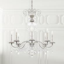  AT1008N-48H - Helenia 8 Light 120V Chandelier in Antique Silver with Clear Heritage Handcut Crystal