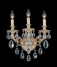 Schonbek 1870 5643-22S - Milano 3 Light 120V Wall Sconce in Heirloom Gold with Clear Crystals from Swarovski