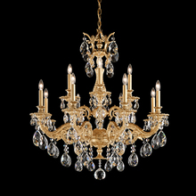 Schonbek 1870 5682-26S - Milano 12 Light 120V Chandelier in French Gold with Clear Crystals from Swarovski