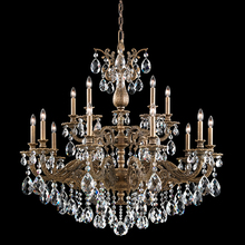 Schonbek 1870 5685-26S - Milano 15 Light 120V Chandelier in French Gold with Clear Crystals from Swarovski