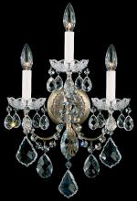 Schonbek 1870 3652-211H - New Orleans 3 Light 120V Wall Sconce in Aurelia with Clear Heritage Handcut Crystal