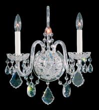  6807-211H - Olde World 2 Light 120V Wall Sconce in Aurelia with Clear Heritage Handcut Crystal