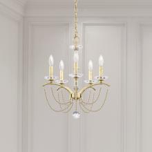  BC7105N-06PBZ - Priscilla 5 Light 120V Chandelier in White with Bronze Pearl