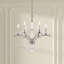  BC7106N-06PBZ - Priscilla 6 Light 120V Chandelier in White with Bronze Pearl