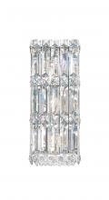 Schonbek 1870 2236S - Quantum 3 Light 120V Wall Sconce in Polished Stainless Steel with Clear Crystals from Swarovski