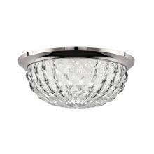  S5212-700O - Genoa 12in LED 3000K/3500K/4000K 120V-277V Flush Mount in Aged Brass with Clear Optic Crystal