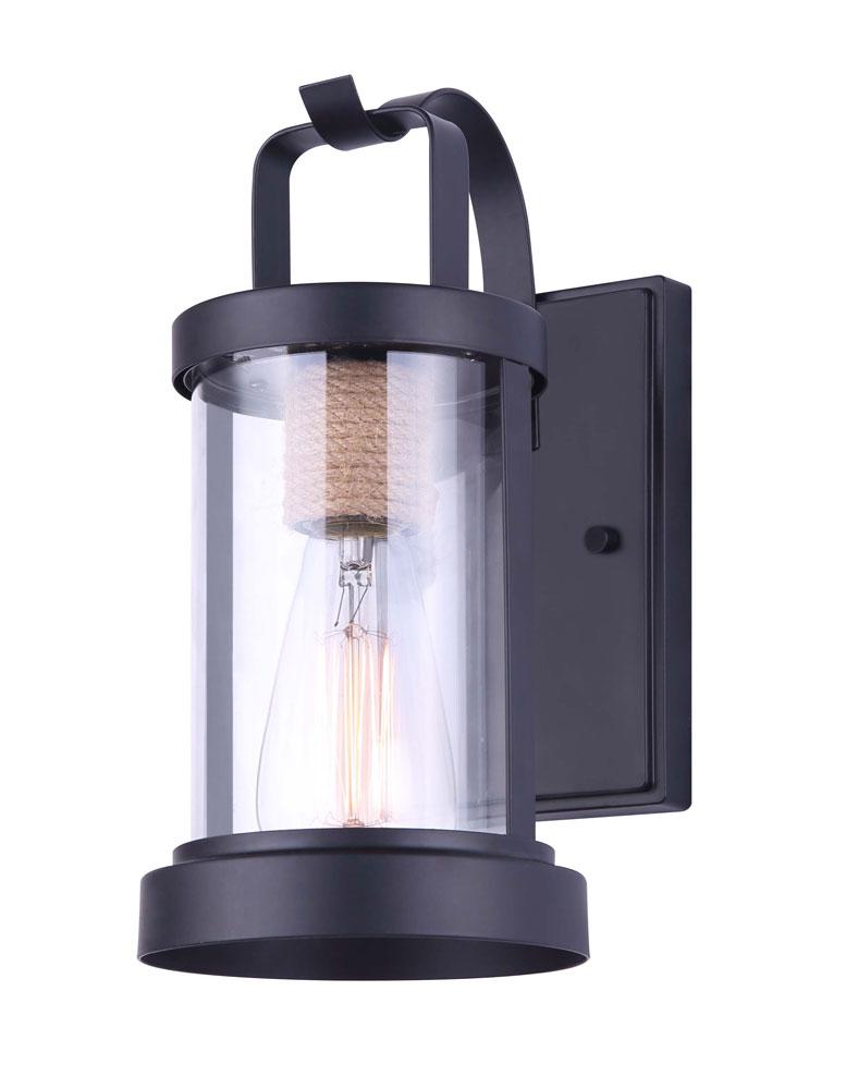 DELANO, MBK/Rope, 1 Lt Outdoor Down Light, Clear Glass, 60W Type A