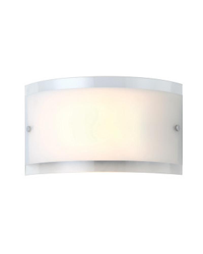 Logan 1 Lt Wall Sconce, Flat Opal Glass with Clear Rim, 100W Type A, Easy Connect Incl