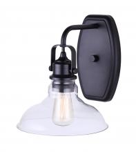 Canarm IWL505B01BK - FARRELL 1 Lt Wall Fixture, 100W Type A, 8" W x 9 3/4" H x 9 1/4" D, Easy C