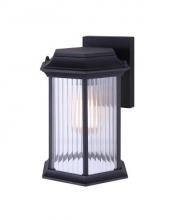 Canarm IOL348BK - KITLEY 1 Lt Outdoor Down Light, Clear Ribbed Glass, 100W Type A, 8 1/4" W x 11" H