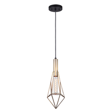 Canarm IPL676A01BKG - GREER Gold + MBK Color, 1 Lt Cord Pendant, 60W Type A, 6" W x 19 1/2" - 67 1/