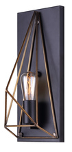 Canarm IWL676A01BKG - GREER, Gold + MBK Color, 1 Lt Wall Sconce, 60W Type A, 6" W x 14" H x 5 1/2" D