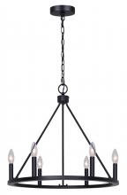  ICH2033B06BK26 - Mara 6 Light Matte Black Modern Chandelier for Dining Rooms and Living Rooms