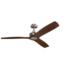 Kichler 300356NI - Ried 56" 3 Blade Fan in Brushed Nickel Finish and Driftwood Blades