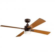 Kichler 330140SNB - Lija 52 inch LED Ceiling Fan in Satin Natural Bronze with Etched Cased Opal Glass