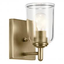  45572NBRCLR - Shailene 5" 1-Light Wall Sconce with Clear Glass in Natural Brass