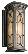 Kichler 49227OZ - Franceasi 18" 1 Light Outdoor Wall Light with Light Umber Seeded Glass in Olde Bronze®