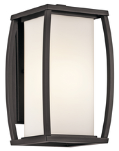 Kichler 49337AZ - Bowen 13" 1 Light Outdoor Wall Light with Satin Etched Cased Opal Glass in Architectural Bronze