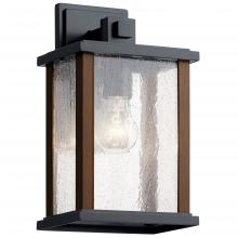 Kichler 59017BK - Marimount 12.75" 1 Light Outdoor Wall Light with Clear Ribbed Glass in Black