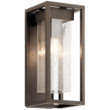 Kichler 59061OZ - Mercer 16 inch 1 Light Outdoor Wall Light with Clear Seeded Glass in Olde Bronze®