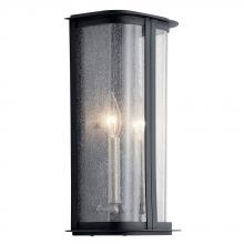 Kichler 59091DBK - Timmin™ 14" 1 Light Wall Light Clear Seeded Glass and Distressed Black