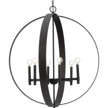  P400392-31M - Allegheny Collection Six-Light Matte Black Rustic Modern Pendant